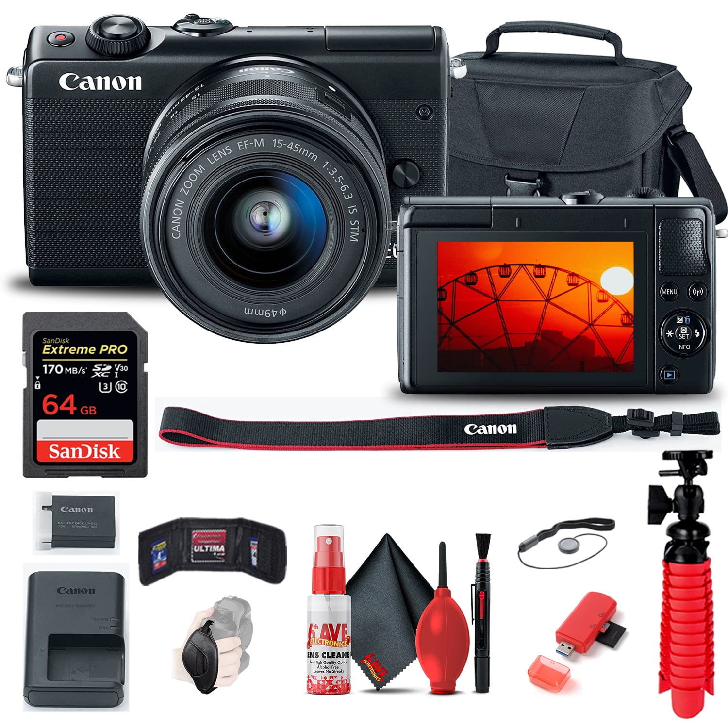 Canon EOS M100 Mirrorless Digital Camera with 15-45mm Lens