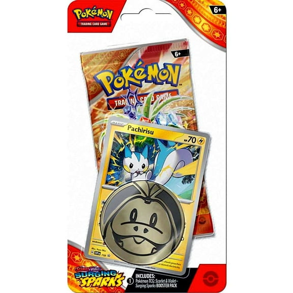 Pokemon Scarlet & Violet Surging Sparks Pachirisu Checklane BLISTER Pack (Booster Pack, Promo Card & Coin)