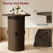 Hawsaiy Round Bar Table with Storage, 31.5 Pub Table with Sliding Door Cabinet, 39.6 Tall Bar Height Table, Modern Bistro Cocktail Table for Kitchen, Dining Room, Home Bar, Small Spaces