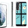 thumbnail image 1 of OneToughShield ® for Samsung Galaxy S23+ S23 Plus 5G Shockproof Bumper Phone Case, with Tempered Glass Screen Protector - Moon/Cat, 1 of 4