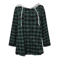 thumbnail image 6 of LoyisViDion Coat Women Hoodie Plaid Flannel Shirt Plus Size Long Sleeve Jacket Sweatshirt Blouse Green 10(XL), 6 of 7