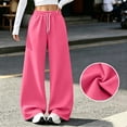 thumbnail image 3 of Dwellite Sweatpants for Women Casual Wide Leg Baggy Lounge Sweat Pants High Waisted with Pockets Oversized Loose Soft Track Pants 2026 Hot Pink 3XL, 3 of 9