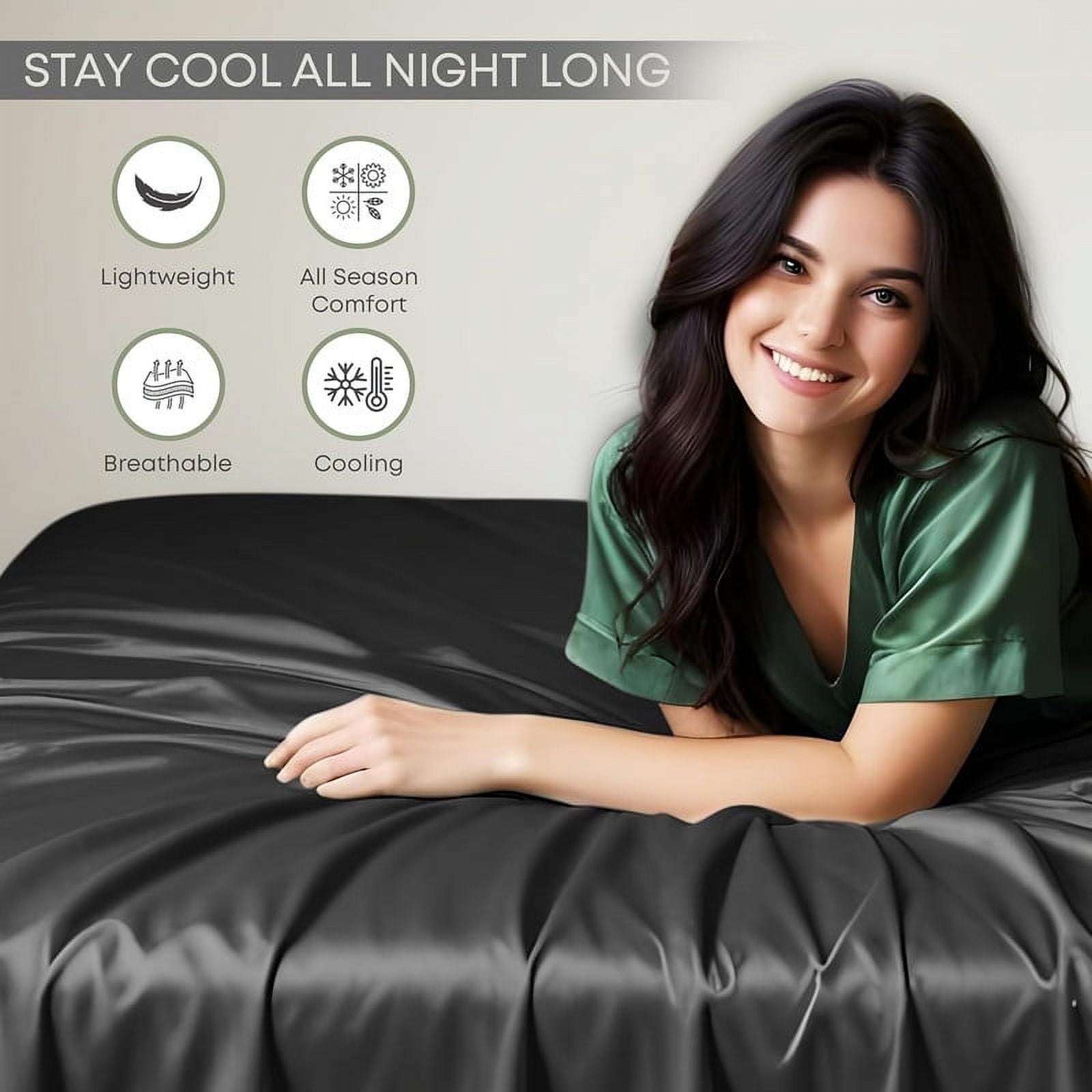 100% Bamboo Twin Sheet Set - Ultra Soft, Breathable & Cooling, Ideal for Hot Sleepers, 16" Deep Pocket, Hotel Luxury Bedding (Charcoal Grey)