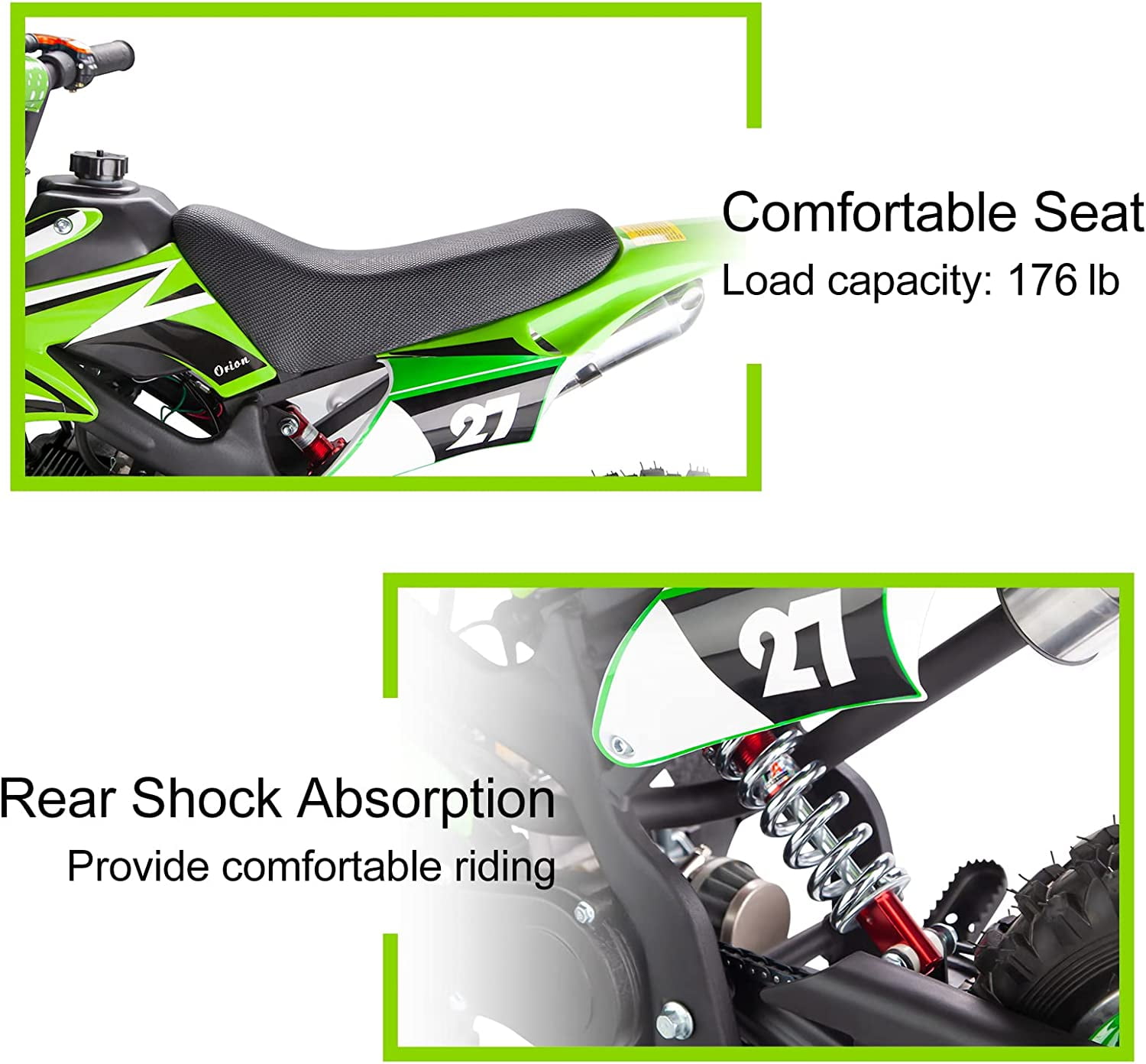 Chepei Gasoline 49cc Dirt Bike for Kids 8-14 - Green