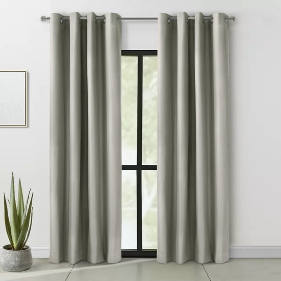 Loft Living Augustow Blackout Grommet Indoor Curtain 52 x 63 in Light Grey