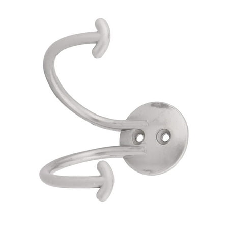 Bedroom Hat Coat Round Shaped Base Wall Mounted Double Hanger Hook Silver (Best Base Coat For Walls)