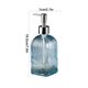 thumbnail image 3 of Botella de Vidrio Azul con Rayas Verticales para Jabón Líquido | Dispensador a Presión para Champú y Gel de Ducha | Capacidad de 350 Ml | Botella Vacía para Uso Doméstico, 3 of 6
