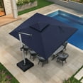 thumbnail image 3 of Purple Leaf 9x12ft Outdoor Patio Umbrella - Offset Cantilever Design with 360° Rotation, Navy Blue Rectangle Market Umbrella for Deck, Pool, and Garden, 3 of 14