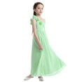 thumbnail image 3 of iEFiEL Girls Chiffon One-shoulder Flower Girl Dress High Waist Pleated Princess Bridesmaid Birthday Party Dress, 3 of 7