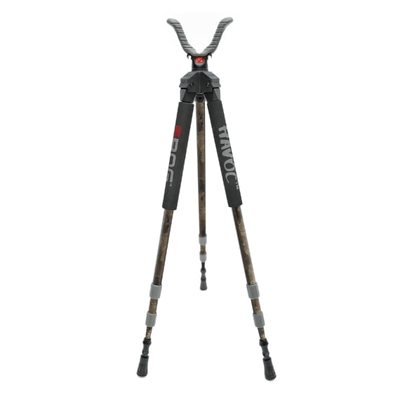 BOG 1100479 Havoc Adjustable Ambidextrous Hunting Shooting Tripod Stand, Camo