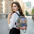 thumbnail image 6 of FORMRS Mini Backpack Purse for Women Travel Daypack Casual Shoulder Bag, Green Window, 6 of 7