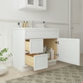 thumbnail image 4 of Vanity Art 36" W Birch Plywood Freestanding Single Base 2 Drawers Storage Cabinet with Soft Close Door, 4 of 9