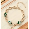 thumbnail image 3 of Leafael Wish Stone Link Charm Bracelet with Emerald Green Birthstone Crystal for May, Rose Gold Plated, 7"+2", 3 of 6