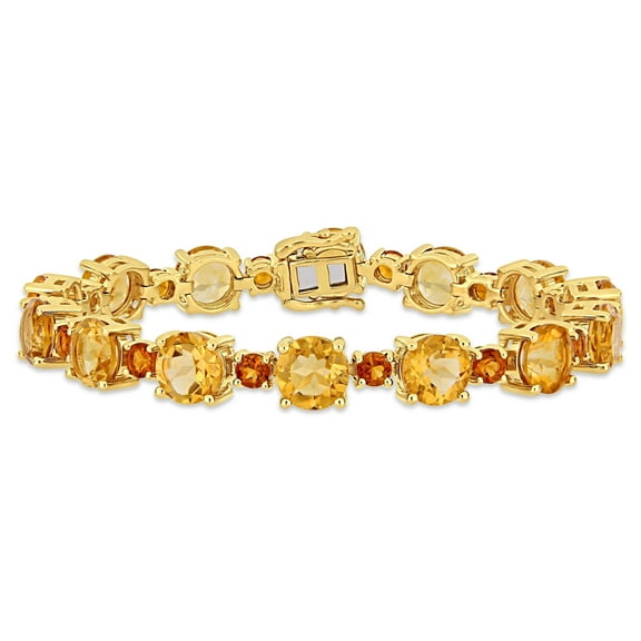 Everly Women's Citrine Yellow Gold Plated Tennis Bracelet