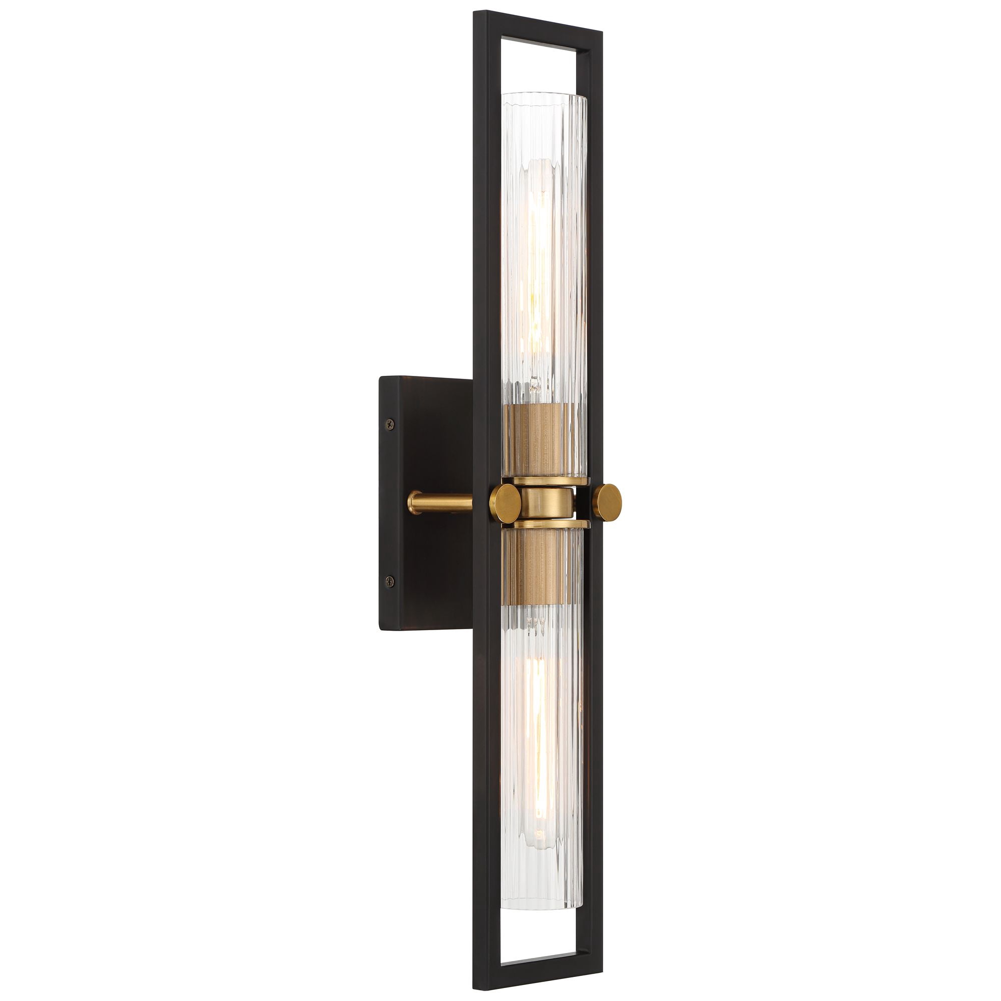 Stiffel Ramos 24" High Modern 2 Light Wall Sconce Light Lamp Fixture Mount Bathroom Bedroom Hardwired Matte Black Antique Brass