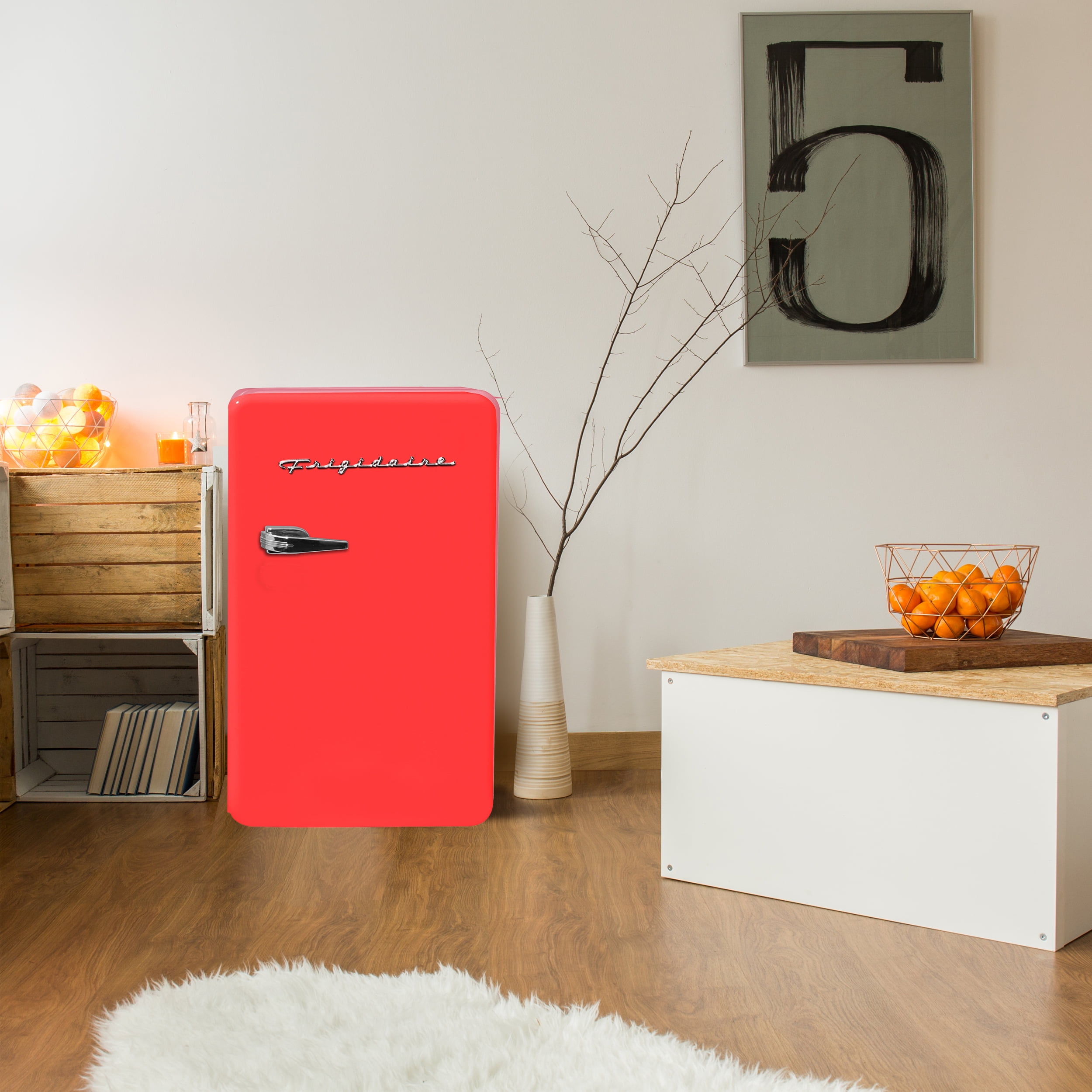 3.2 Cu Ft Pink Retro Compact Rounded Corner Premium Mini Fridge