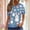 #65Dark Blue, variant on Women's Summer Round Neck Fashionable Easter Print Waffle Weave Casual Collared Top