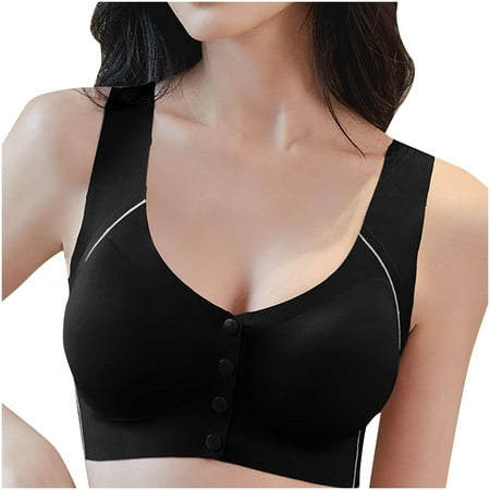 Nursing Bras Clearance!Iyufng Bras for Women Push up Wireless Bra Fashion Solid Color Wirefree Front Opening Buckle Breastfeeding Bra Pregnant Women Vests Front Closure Bras Plus Size Summer Savings