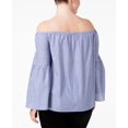 thumbnail image 2 of INC International Concepts Plus Size Cotton Off The Shoulder Top Blue 2X, 2 of 2