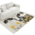 thumbnail image 2 of Bedroom Rug Carpet 3'x 5', Farmhouse Cow Washable Floor Carpet with Tassels, Spring Pastoral Yellow Floral Vintage Elegant Soft Floor Rug Mat for Patio, Balcony, Laundry, Room Decor, 2 of 9