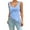Blue, variant on YOTMKGDO Tank Tops for Women 2024, Scrunch Neck Women's 2024 Spring and Summer Solid Color U Neck Mesh Blouse Sleeveless (White, L)