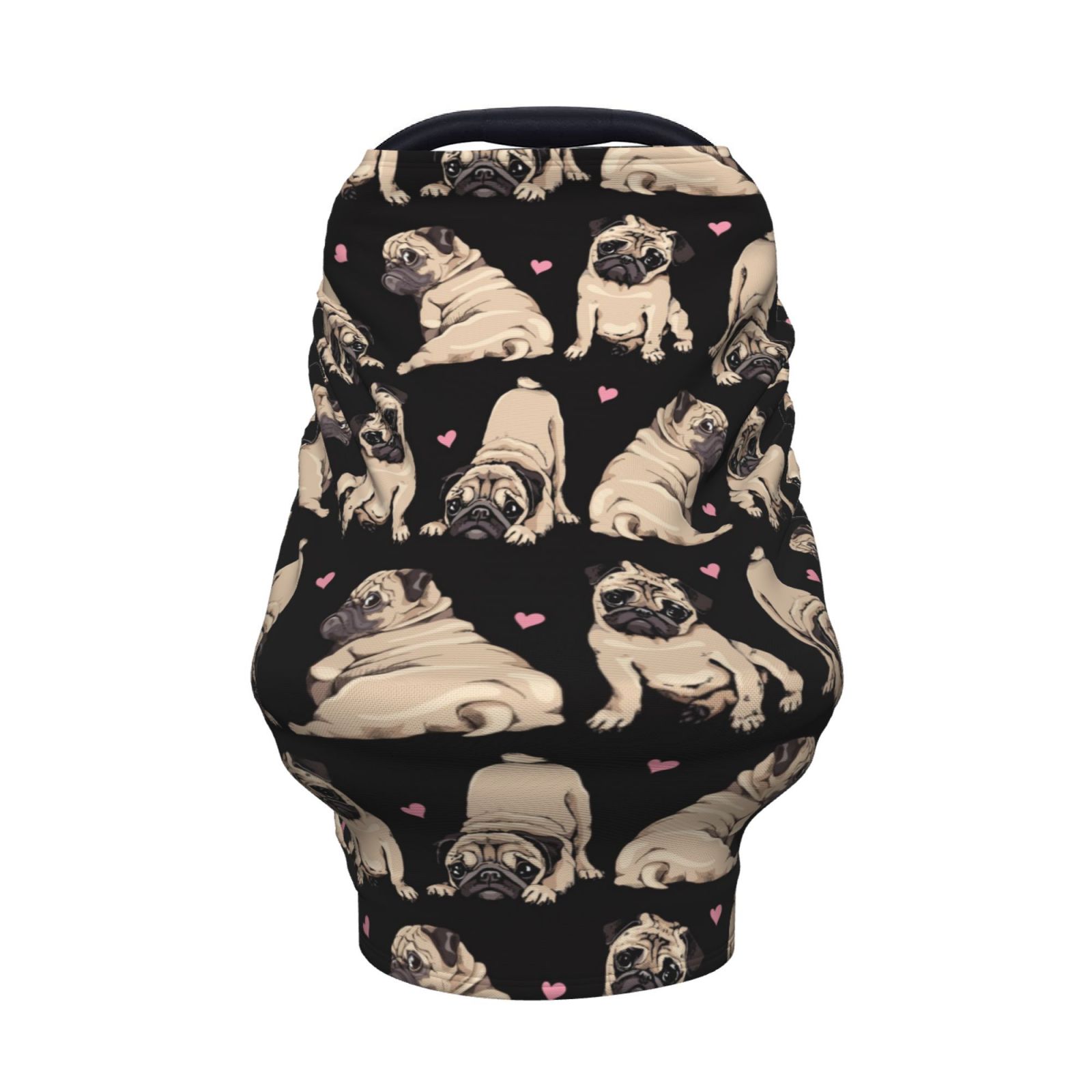 Fotbe French Bulldog Pattern Car Seat Covers for Babies, Nursing Breastfeeding Cover Infant Carseat Canopy, Soft Stretchy Carrier Cover