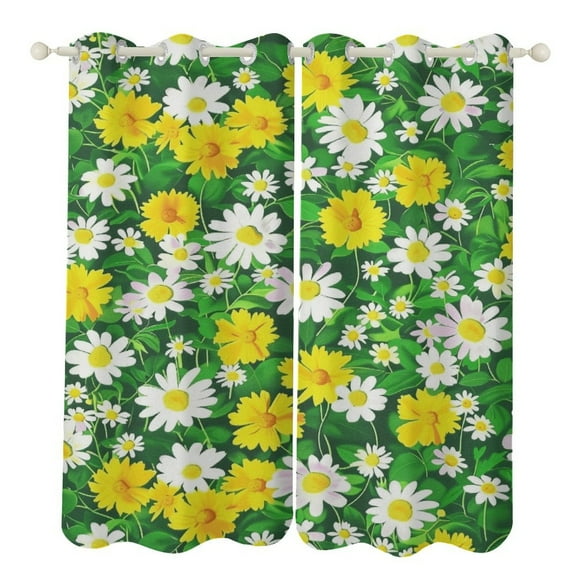 Floral Colorful Flower Curtains Watercolor Theme Window Curtains Grommet Blackout Drapes for Living Room Bedroom