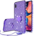 thumbnail image 2 of Galaxy Note 10 Case Ring Kickstand Glitter Cute Bling Cover for Girls Women Diamond Sparkly Clear Phone Case For Galaxy Note 10 - Purple, 2 of 5