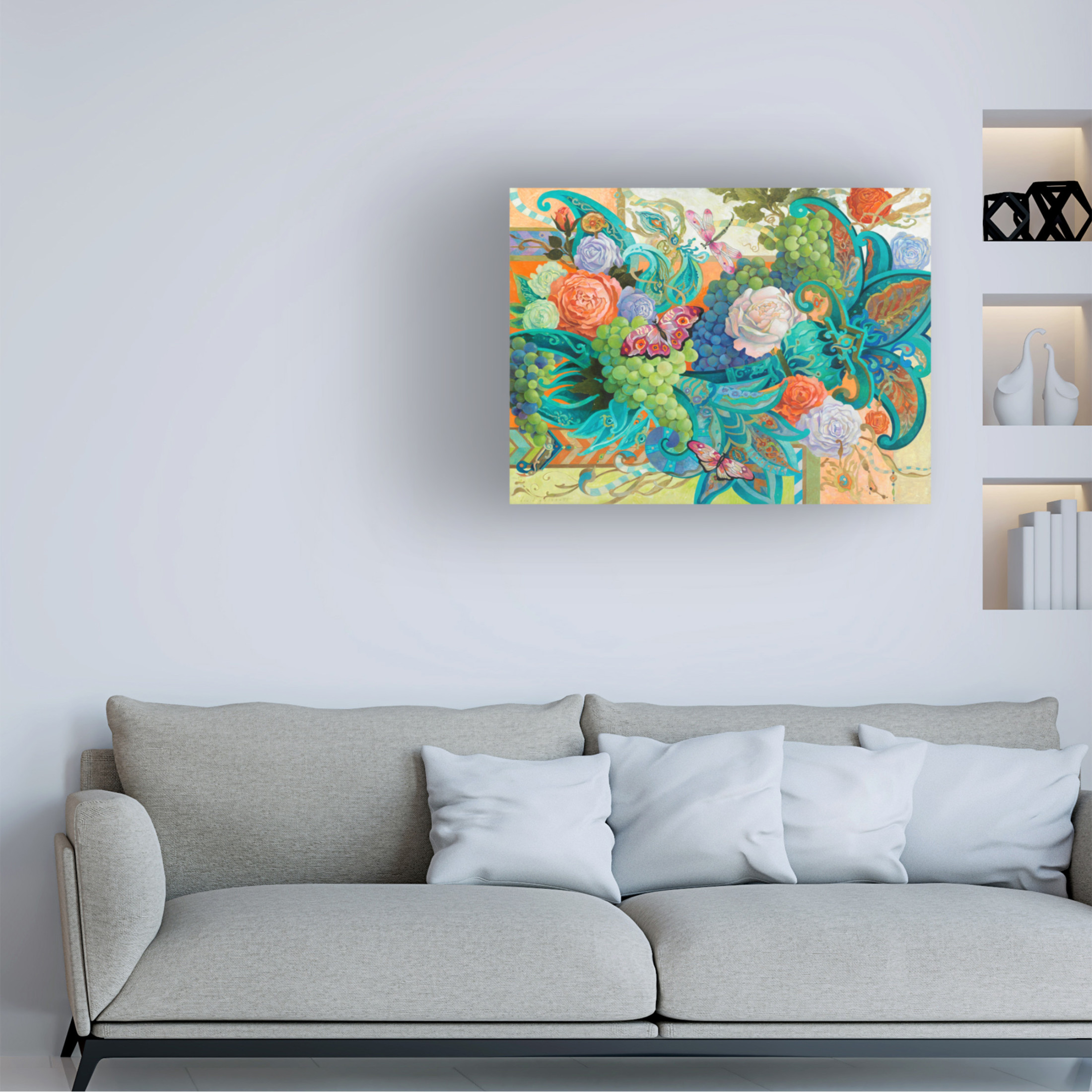 Canvas Wall Art - David Galchutt 'The Magical Vineyard' Wall Art for Living Room, Bedroom, or Office Décor by Trademark Fine Art - 24 x 18 Inches