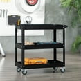 thumbnail image 2 of DURHAND 3 Tier Rolling Tool Cart, 330 LBS Capacity Utility Cart, Black, 2 of 10