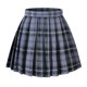 thumbnail image 1 of Disfraces De Faldas Cortas De Cosplay A Cuadros De Una Línea Para Mujer (Xl Azul Claro Mezclado Verde), 1 of 1