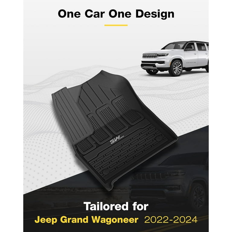 All-Weather Floor Mats For Jeep Wagoneer 2022-2025 (7-Seat) - Full Set With Trunk Liner, TPE Material, Custom Fit