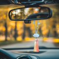 thumbnail image 6 of Ankereame Pink Car Rearview Mirror Charm - Woven Plastic Interior Decoration, Meaningful Pendant for Car Interior, Easy to Hang, Doesn't Block View, 6 of 6