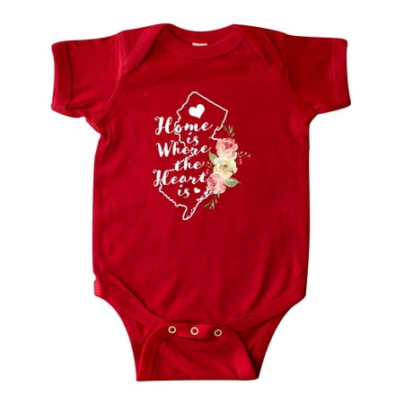 

Inktastic New Jersey Home is Where the Heart is with Watercolor Floral Gift Baby Girl Bodysuit