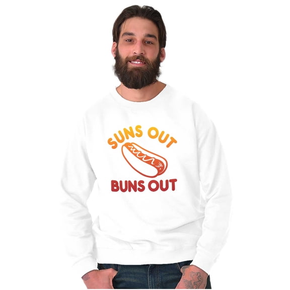 Suns Buns Out Summer Vacation Pun Sweatshirt for Men or Women Brisco Brands S