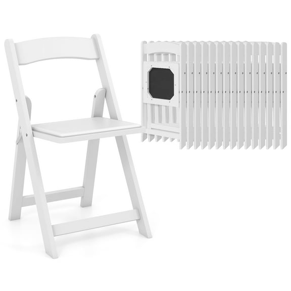 Gymax Set of 16 Dining Chairs w/ Rubber Wood Legs & Padded Seat for Home Office Events White