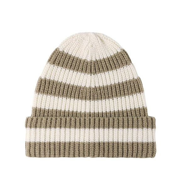 HOWPAY Winter Beanie for Men Slouchy Stretchy Knitted Striped Color Windproof Pullover Hats Soft Warm Ski Stocking Cap for Cold Weather