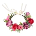 thumbnail image 2 of Diadema de flores rosa Zulema corona de flores, 2 of 8
