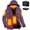 Purple, variant on Women's Heated Jacket with 12000mAh Battery, 6 Heating Zones Fleece Lined Waterproof Windproof Electric Heated Coat for Skiing Hunting, Black/S