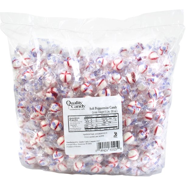 Quality Candy Soft Peppermint Candy, 5 lbs