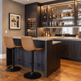 thumbnail image 7 of Waleaf Swivel Bar Stools Set of 2, Modern Adjustable Height Counter Stools with PU Leather Upholstery, Comfortable Back Support Kitchen Chairs,Whisky, 7 of 7