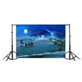 thumbnail image 3 of ABPHOTO 7x5ft Photography Backdrop Christmas Coconut Tree Camel Castle House Shining Lights Starry Moon Night Blue Sky Fantasy Photo Background Backdrops, 3 of 4
