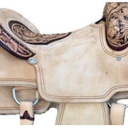 Handcrafted Western Saddle Tooled Leather Design/Included Free Headstall, Breast collar (16)