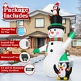 thumbnail image 6 of GOOSH Christmas Inflatables 7 FT Snowman Inflatable with Built-in Music & 360° LED Light, Inflatable Snowman Blow up Snowman with Penguin, Outdoor Christmas Decorations for Xmas Holiday Party, 6 of 8
