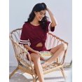 thumbnail image 4 of EKOUAER Lounge Sets for Women Casual Short Sleeve Round Neck T-Shirts Tops Biker Shorts Pajama Set Comfy Pjs Outfits, 4 of 6