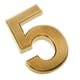 thumbnail image 5 of Placa de dígitos de la casa con montaje cepillado dorado para puerta, etiqueta para interiores del hogar, número 0-9 Número 5, 5 of 7