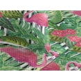 thumbnail image 3 of Ambesonne Tropical Quilted Bedspread Set 3 Pcs, Dreamy Flamingo Hibiscus, Twin, Hot Pink Jade Green, 3 of 4