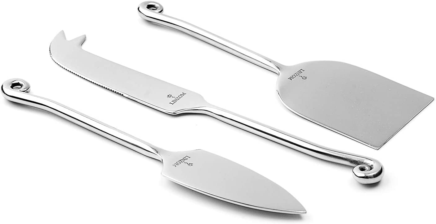 Louzon Wave Cheese Knife Set of 3 - Chrome – CookDineHost