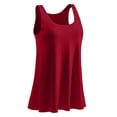 thumbnail image 5 of AirLoni Women's Tank Top With Built-In Bra Padded Sleeveless Round Neck Breathable Soft Camisoles Tops For Outer Inner Wear Sports Solid Color Red,M, 5 of 5