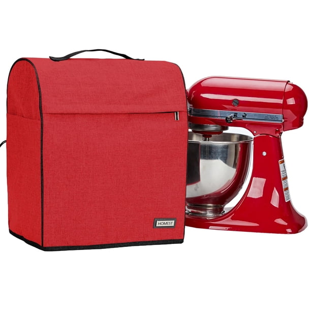 Cubierta antipolvo para batidora de pie KitchenAid HOMEST, roja, 5/4.5 cuartos de galón